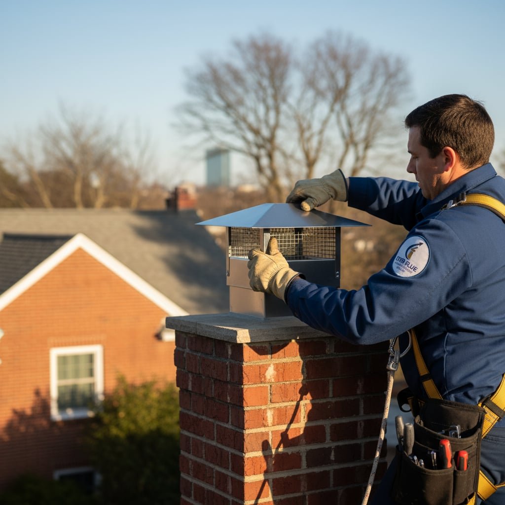 Boston Chimney Cap Installation